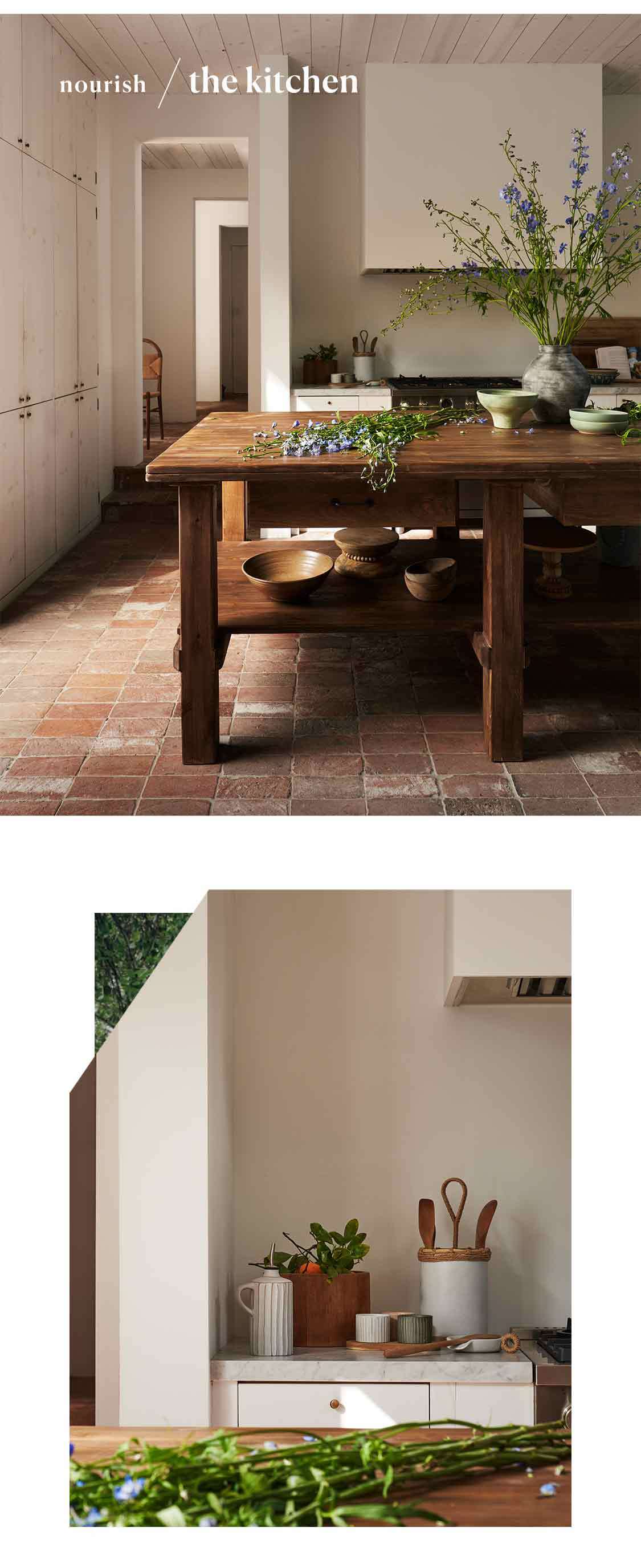 the kitchen