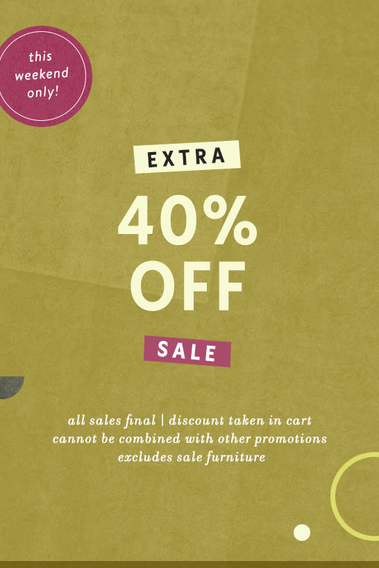 extra 40% off sale items