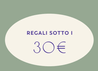 Banner promozionale verde oliva con testo bianco "REGALI SOTTO I 30€"