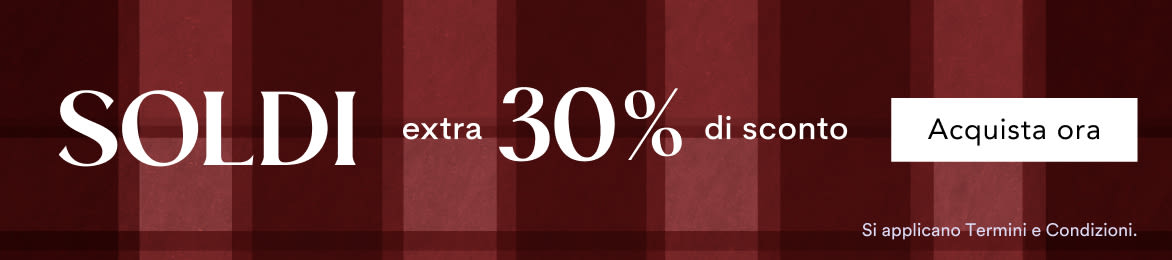 Sale banner with burgundy plaid background showing extra 30% off and up to 70% off with shop now button