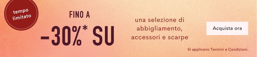 Orange banner advertising 20% OFF selected clothing, home & accessories with text "1000s of styles" and "LIMITED TIME" with shop now button