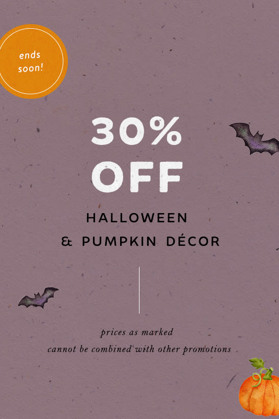 Shop 30% off halloween & pumpkin