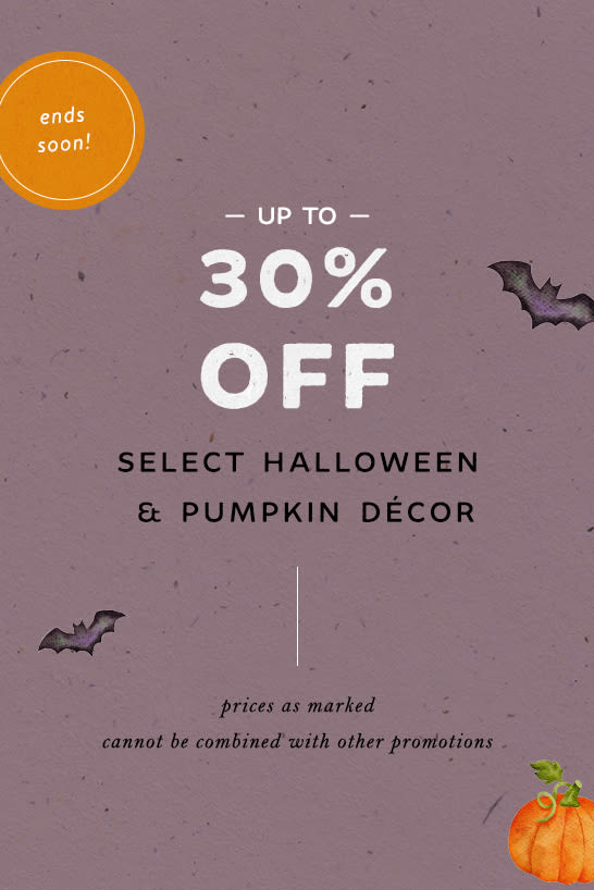 Shop 30% off halloween & pumpkin