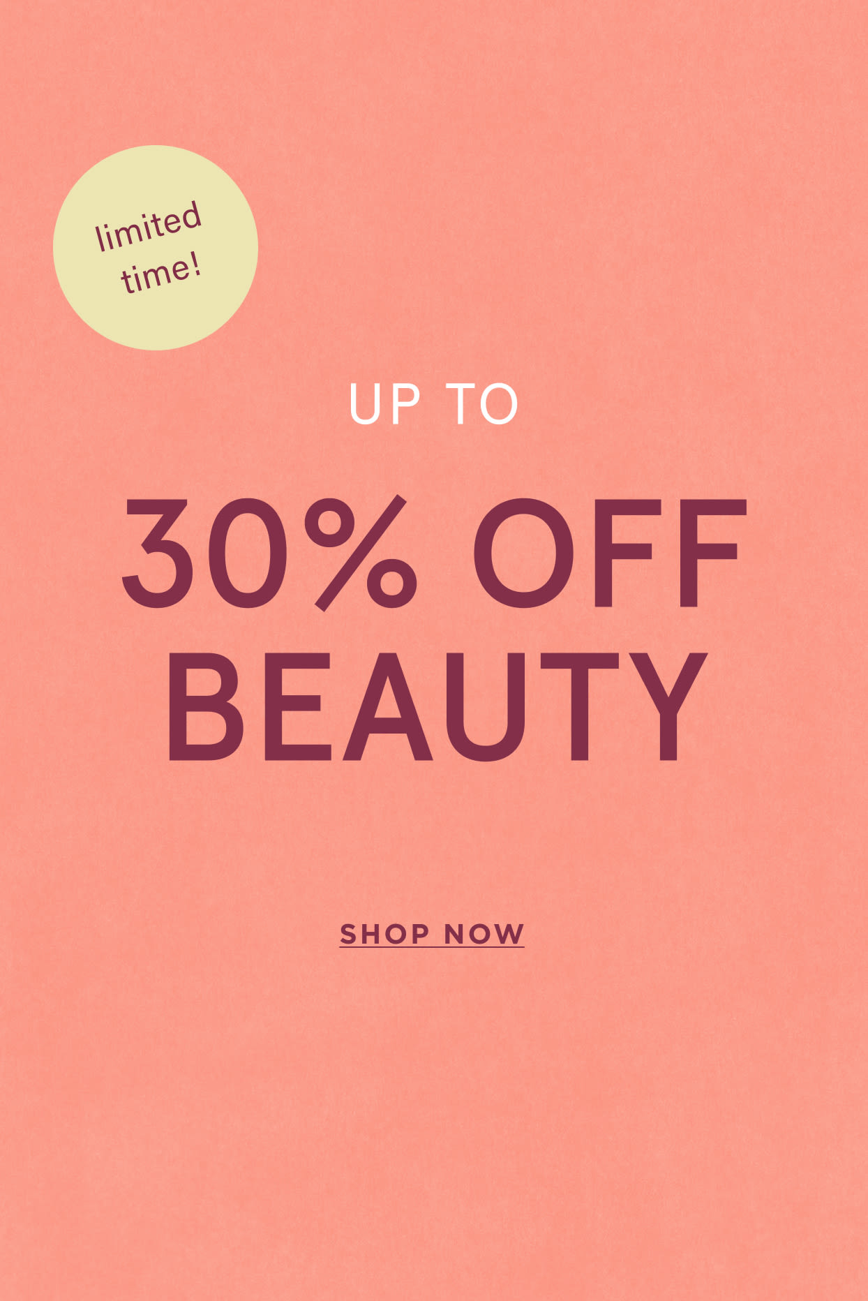 up to 30% off beauty