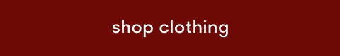 White text reading "shop clothing" centered on a dark red rectangular banner background