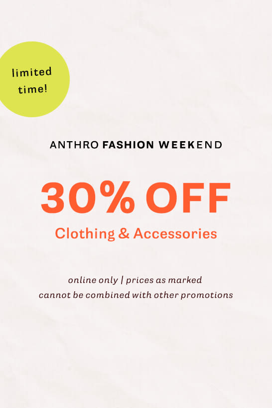 shop 30% off clothing and accessories