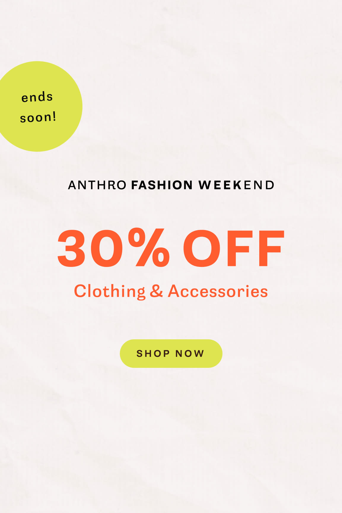 shop 30% off clothing and accessories
