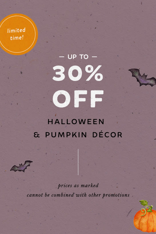 Shop 30% off halloween & pumpkin