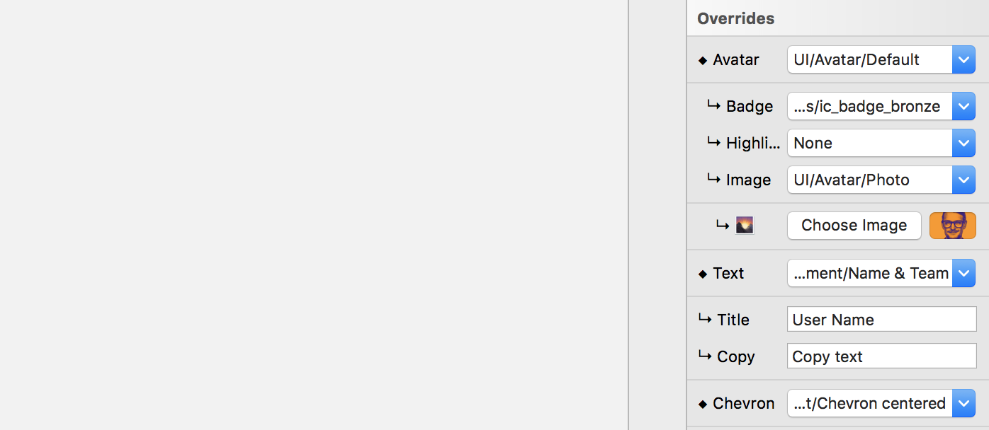 Symbol overrides in sketch