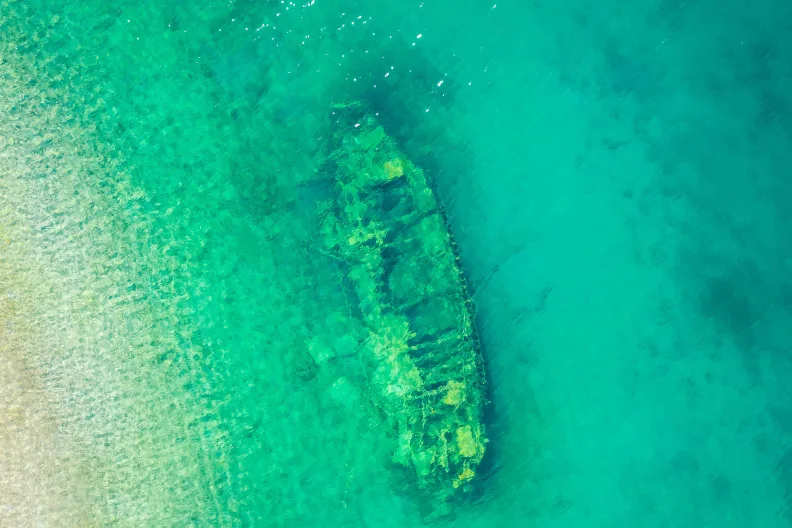 Schiffswrack auf der Insel Šolta.