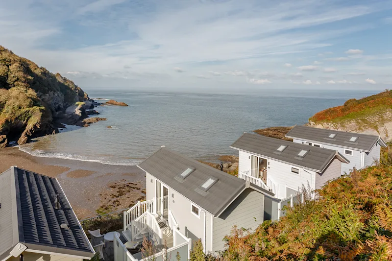 Sea-view holiday homes at Beach Cove Coastal Retreat (BCOV) in Hele Bay, Ilfracombe, North Devon, England, UK