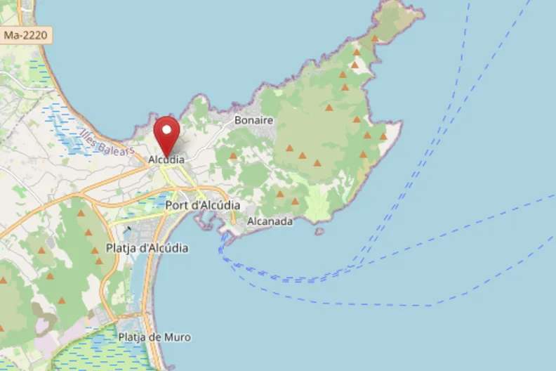 Karte zur Anreise zur Playa de Muro.