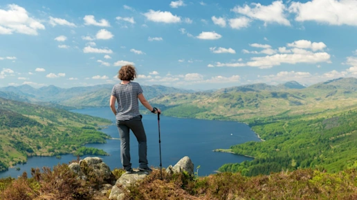 View from the summit of Ben A'an in the Trossachs, Scotland, UK