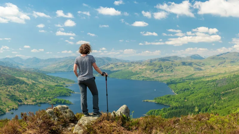 View from the summit of Ben A'an in the Trossachs, Scotland, UK