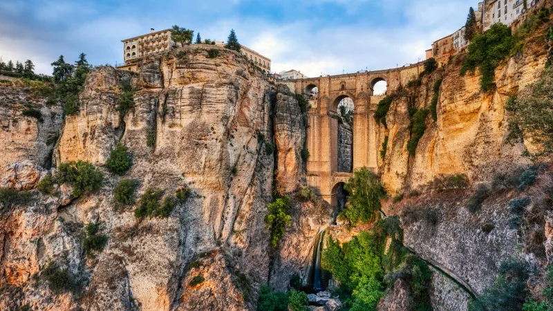 Puente Nuevo Bridge at Sunset in Ronda, Andalusia