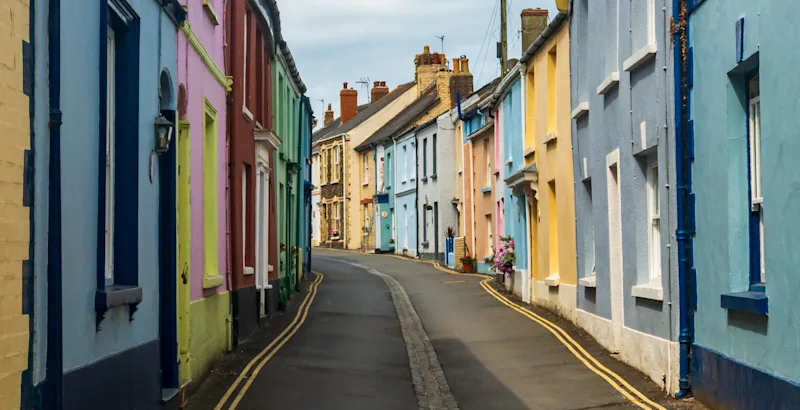 Colourful houses in Appledore, North Devon, UK