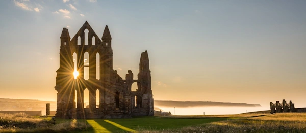Sun Star on Whitby Abbey