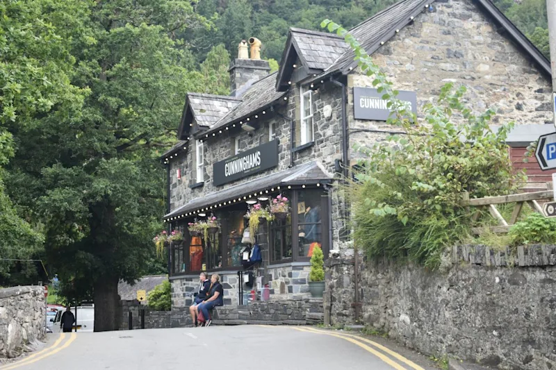 Exterior of a Welsh pub in Betws y Coed, Snowdonia National Park, Wales, UK