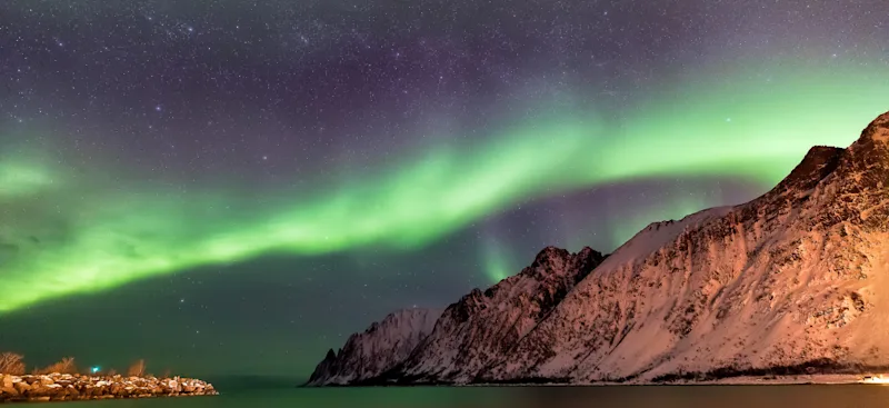 Nordlichter auf Senja in Norwegen.