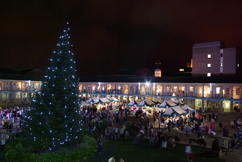 The Piece Hall Christmas Markets, Halifax, Yorkshire, UK