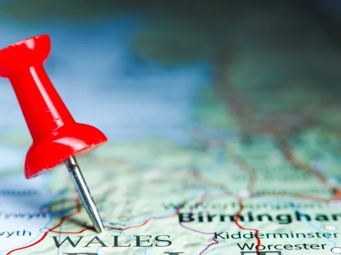 Wales, Great Britain pin on map