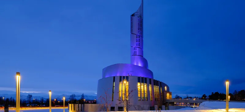 Nordlicht-Kathedrale in Alta, Norwegen.