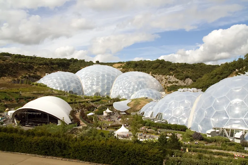 Biomes at the Eden Project near St Austell in Cornwall, England, UK