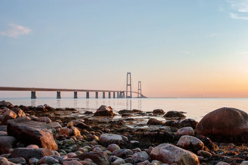 Storebælt Brücke in Dänemark.