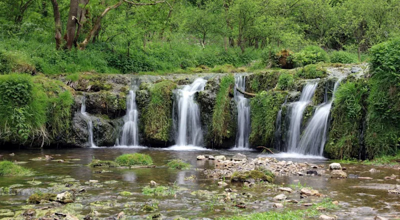 Waterfall in Lathkill Dale, Peak District National Park