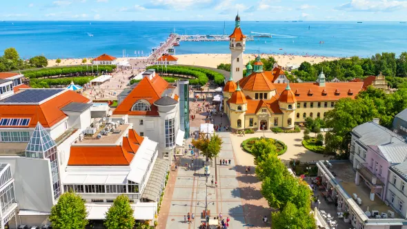 Boot am Strand in Polen