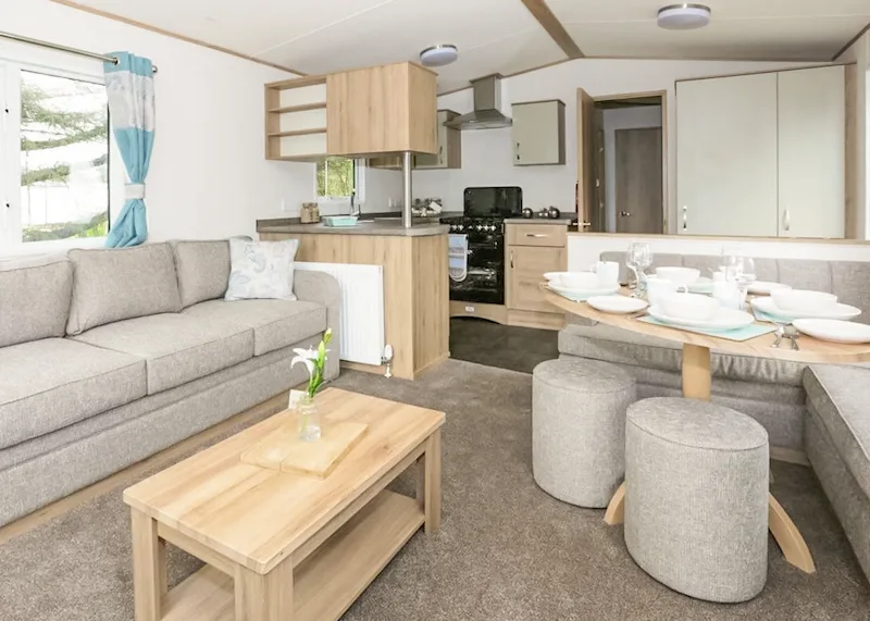 Caravan at Mill Rythe Holiday Park (MLRY), Hayling Island, Hampshire, England, UK