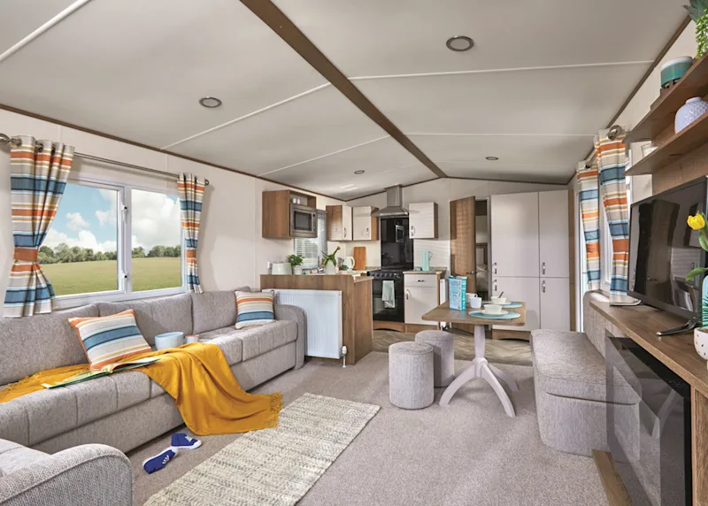 Caravan at Viewfield Manor Leisure Park (VIEW) in Kilwinning,, Southwest Scotland, UK