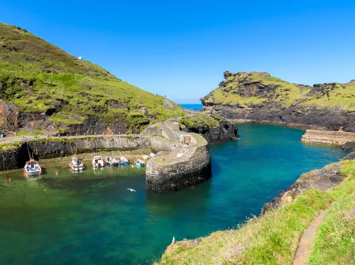 Boscastle harbour on a sunny summer day