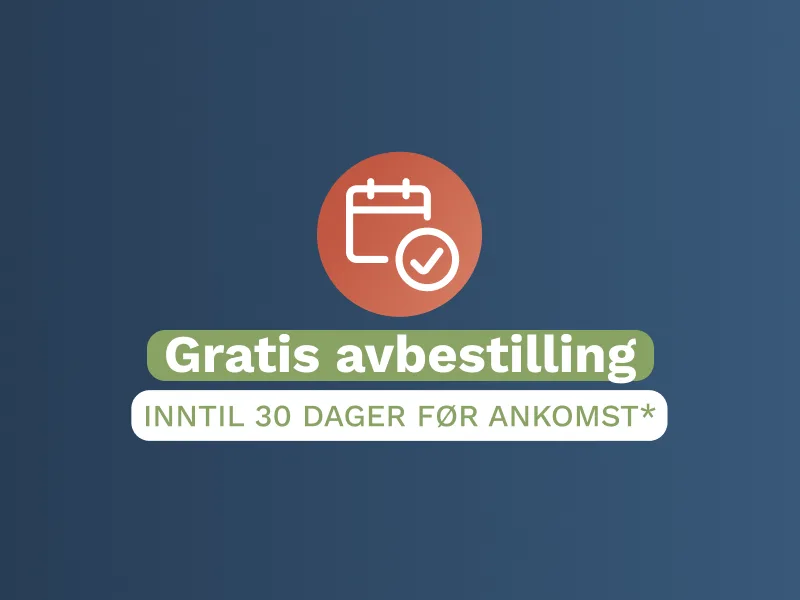 Sammen med NOVASOL får du gratis avbestilling indtil 30 dage før ankomst på tusindvis af sommerhuse og ferieboliger i hele Europa.