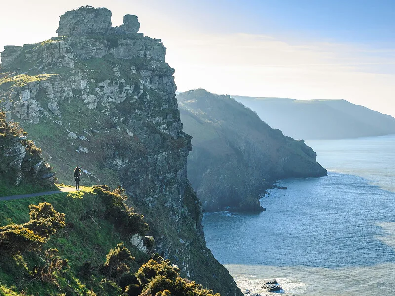 Castle Rock in the Valley of Rocks, located in Devon, England