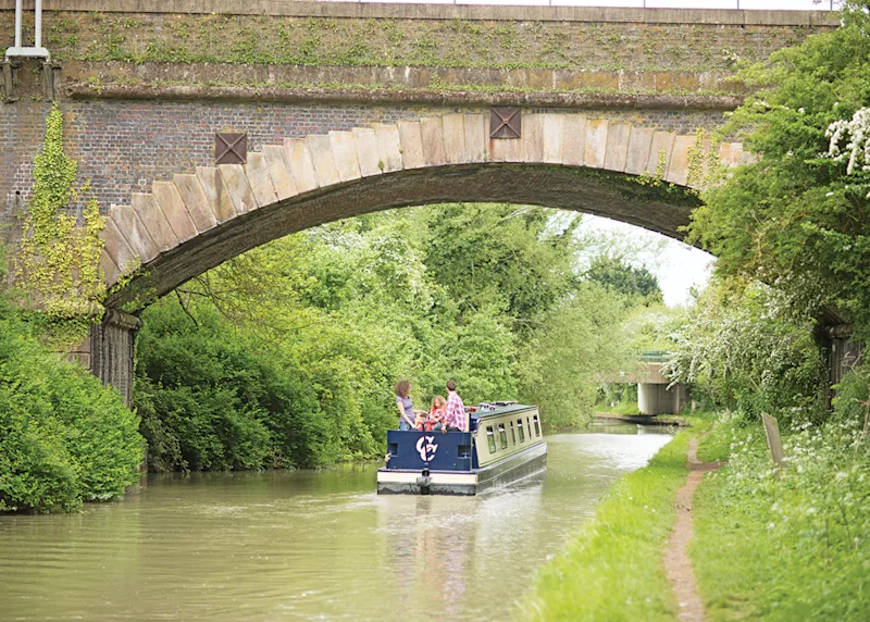 A canal boat in the Clifton Cruisers fleet, winner of our Best in Britain - Boating Holidays Operator Award