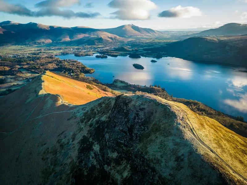 A view of Derwentwater from Catbells in Keswick, Lake District, UK