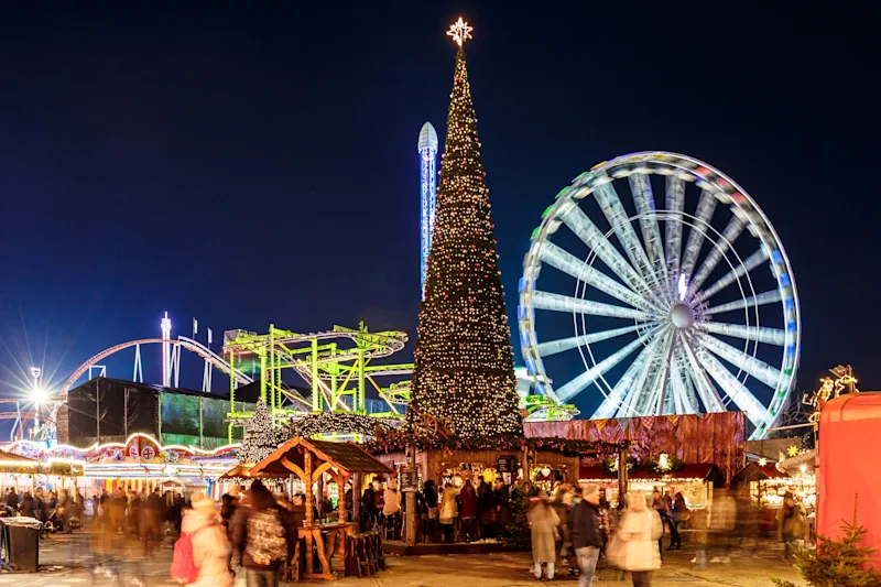 Christmas markets at Hyde Park Winter Wonderland, London, UK