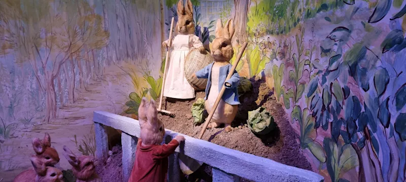 Models of Peter Rabbit and friends at The World of Beatrix Potter attraction in Bowness-on-Windermere, Lake District, England, UK