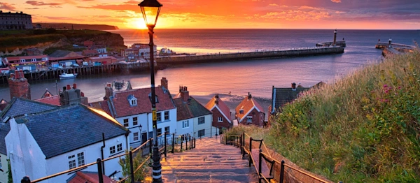 Dramatic Sunset at Whitby after a shower on a Summer Evening.