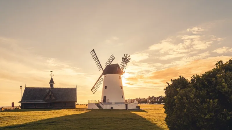 Sunset Landscape photo was taken at the Windmill on the coast at Lytham St Annes in Lancashire.