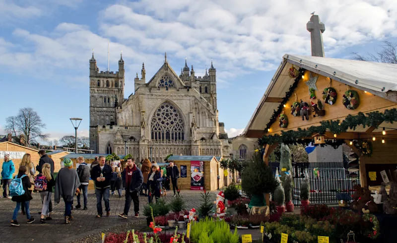 Exeter Cathedral Christmas Market, Exeter, Devon, UK