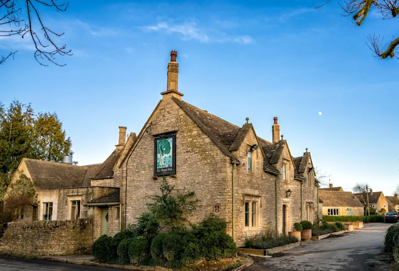 Exterior of a classic British pub in the countryside