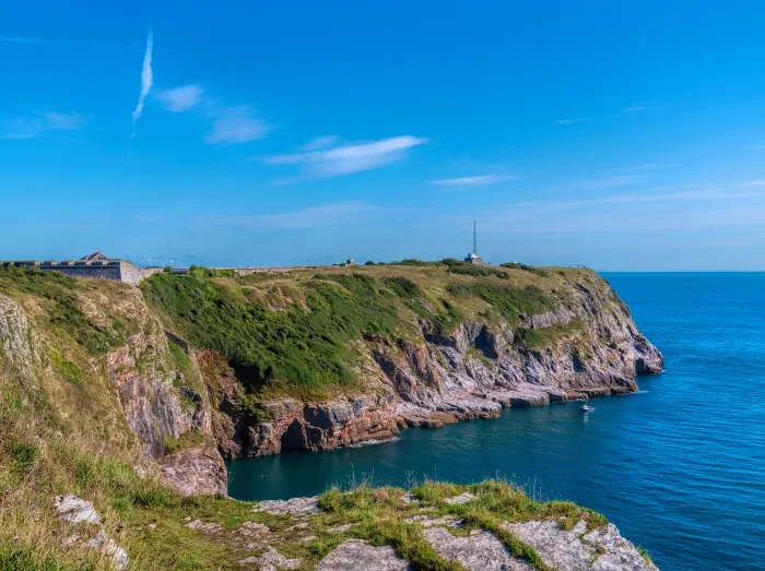 Berry Head headland coast near Brixham Devon on coast walk to St Mary`s Bay