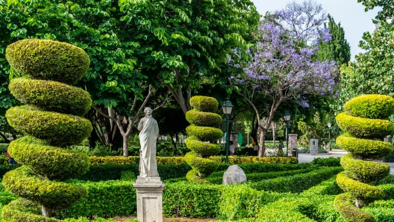 View over the gardens of the Real del Viveros in Valencia,