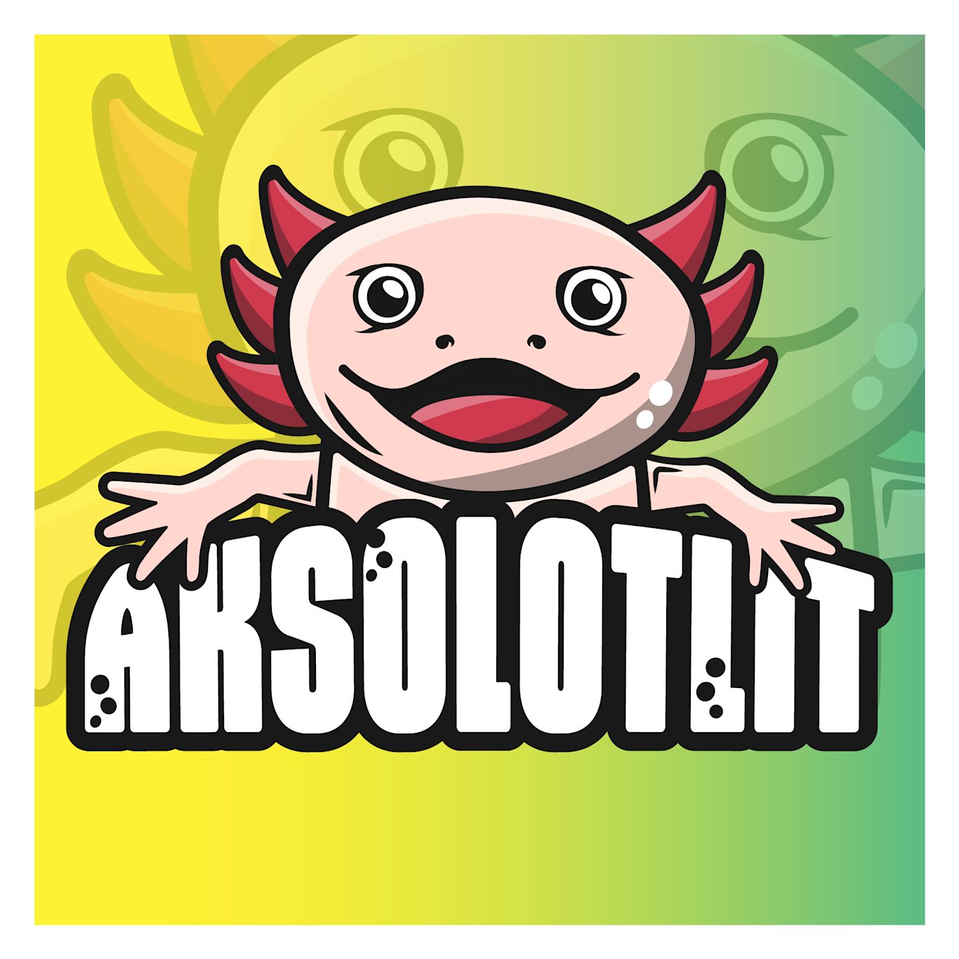 Aksolotlit taustalla