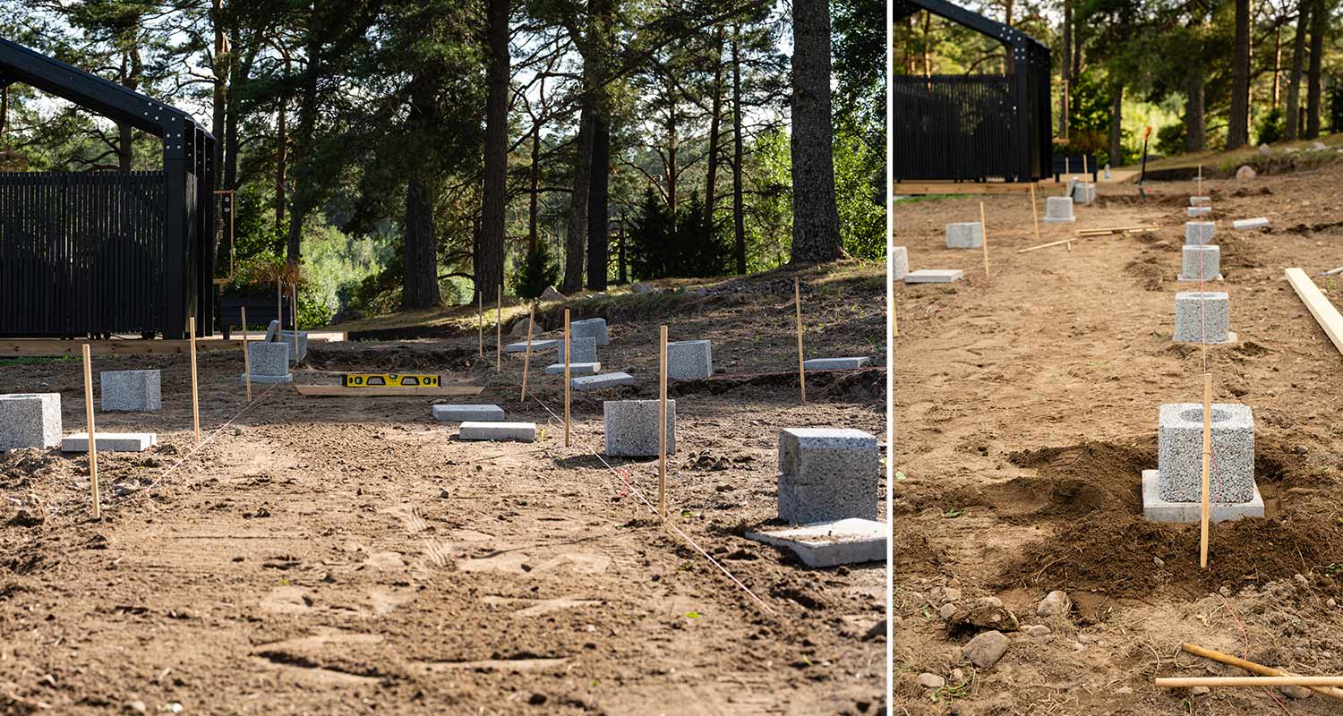 Juoksupergolan alustan valmistelu käynnissä