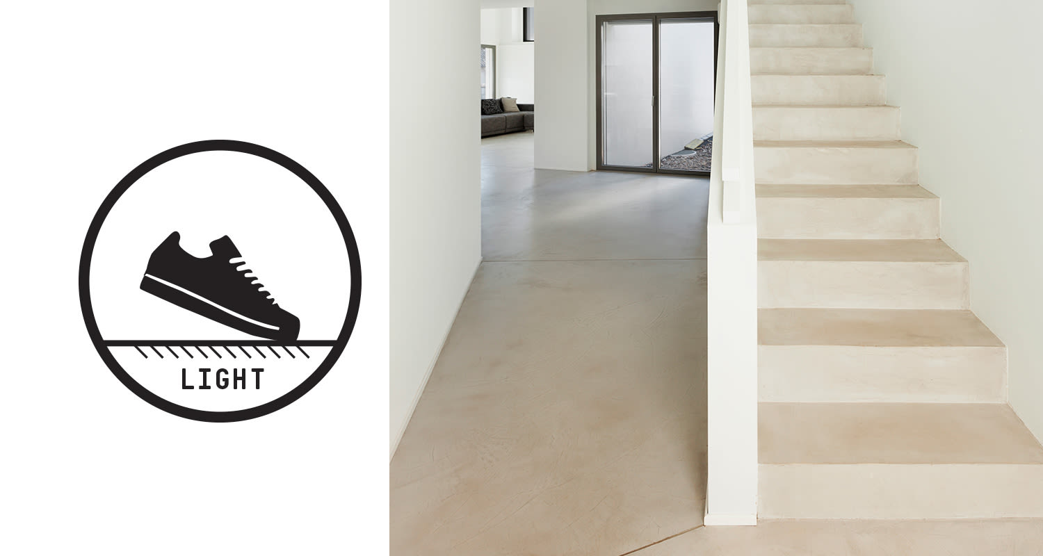 Kevyen rasituksen kohteisiin, kuten asuntalojen portaisiin sopivat Tikkurilan Solid-sarjan tuotteet.