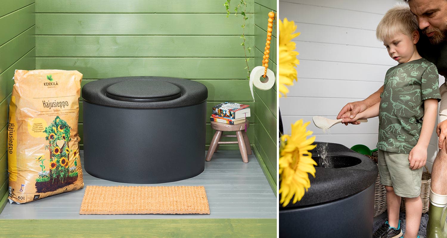 Mökkihuussi ja sen tarvikkeet