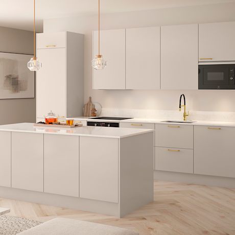 Kuvassa Cello-keittiömallistosta Käpylä-ovimalli. Cello-keittiöitä myy K-Rauta.